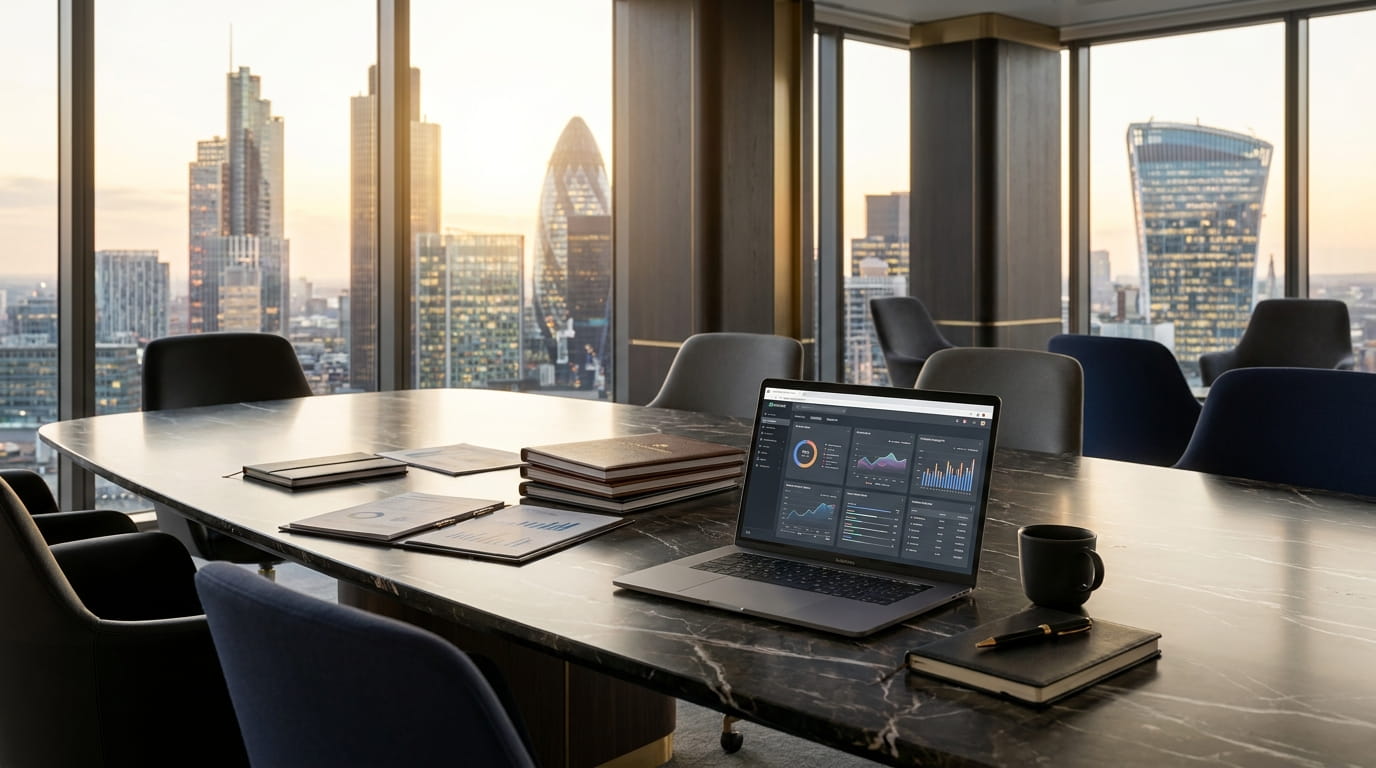 corporate boardroom overlooking … 202607141329